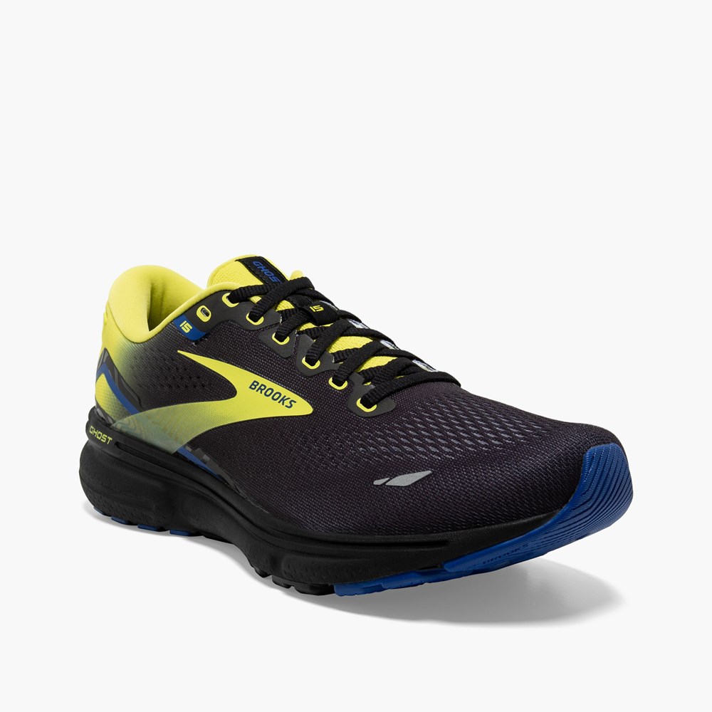 Chaussures Running Route Brooks Ghost 15 Bleu Noir Homme | VFJ-4808177